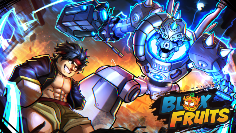 Official Blox Fruits key art from the Roblox experience page